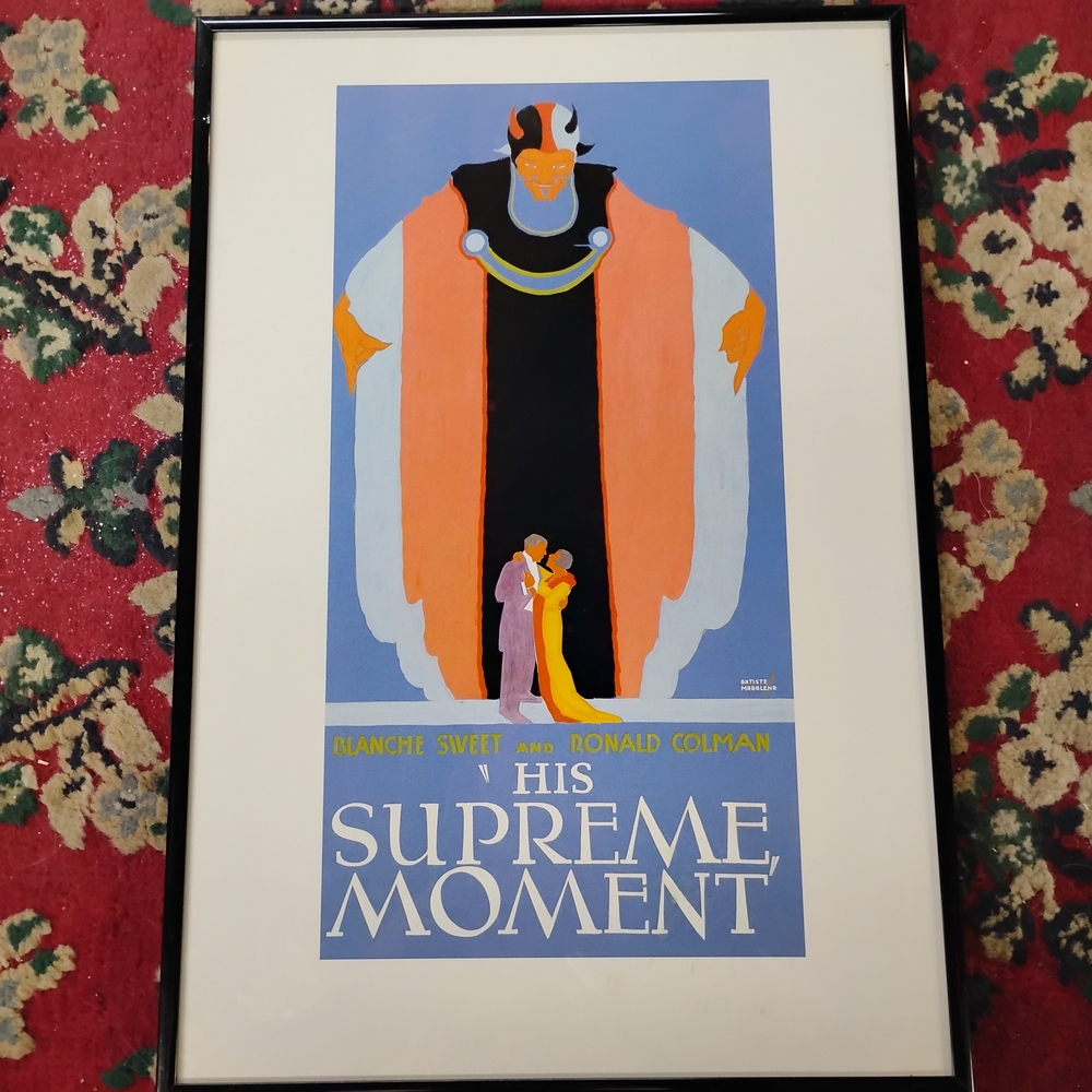 Framed Vintage Movie Poster "His Supreme Moment" 1925 Silent Film